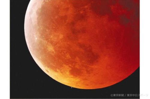 フォトサービス　2022年11月20日　皆既月食　赤銅色を放つ月の後ろへと入っていく天王星(下)(静岡県富士宮市)