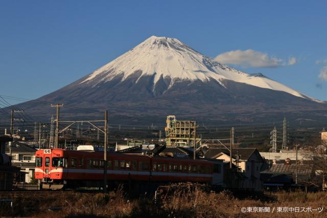 フォトサービス　2023年1月9日　富士望む岳南電車