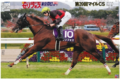 【マイルチャンピオンシップ】ポスター紙面【2022年11月21日(月)】東京中日スポーツ バックナンバー　※売上の一部は引退乗用馬を支援する団体に寄付させていただきます。