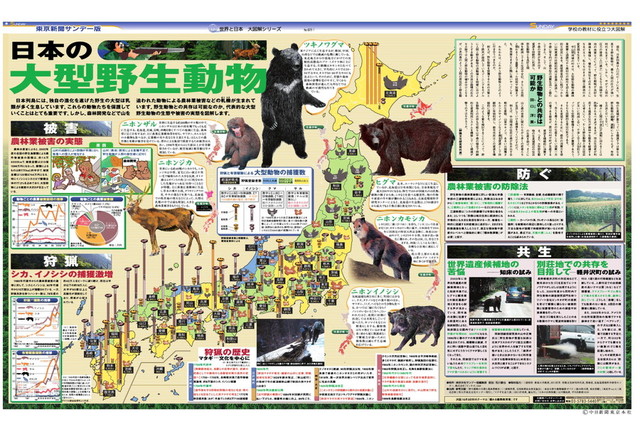 日本の大型野生動物 No 651 04年9月26日 東京新聞オフィシャルショップ