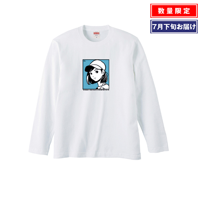 東京彼女展　2023ロングTシャツ(ホワイト)「吉祥寺サンロードADフラッグ MA-1 REMAKE」