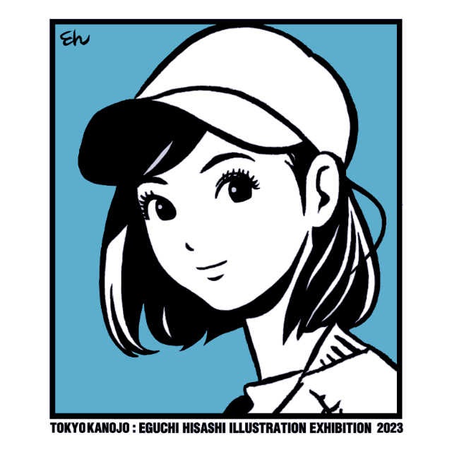 江口寿史イラストレーション展　東京彼女2023ロングTシャツ(ホワイト)「吉祥寺サンロードADフラッグ MA-1 REMAKE」