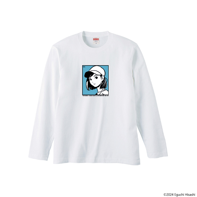 江口寿史イラストレーション展 東京彼女2023ロングTシャツ(ホワイト 