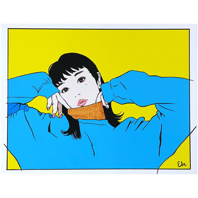 江口寿史イラストレーション展　オリジナルキャンバスアート(複製画)「POP STEP 1 Yellow」