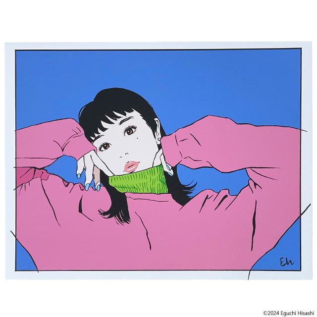 江口寿史イラストレーション展　オリジナルキャンバスアート(複製画)「POP STEP 2 Blue」